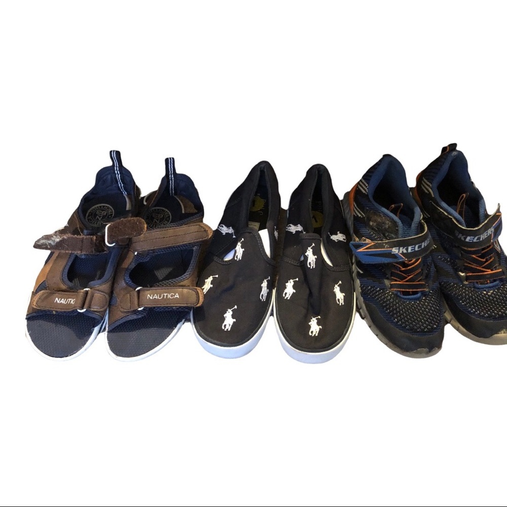 4pairs Boy size 1 shoe bundle -Nautica‎ Polo Skechers